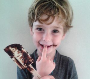 Eating chcolate