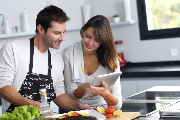 Couple cooking