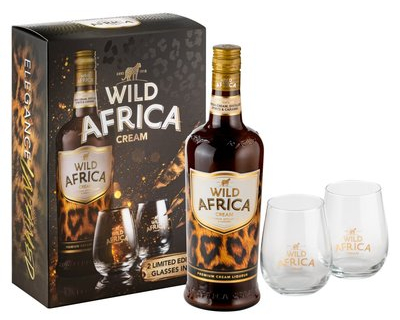 Wild Africa Cream and glass set