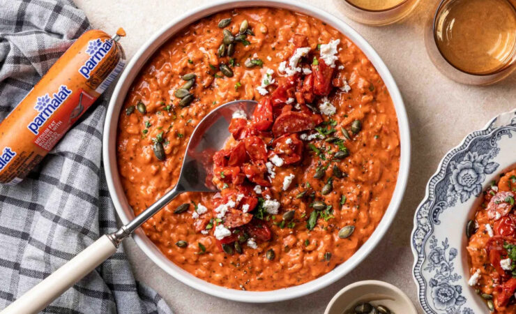 Tomato & Chorizo Risotto with Paprika butter