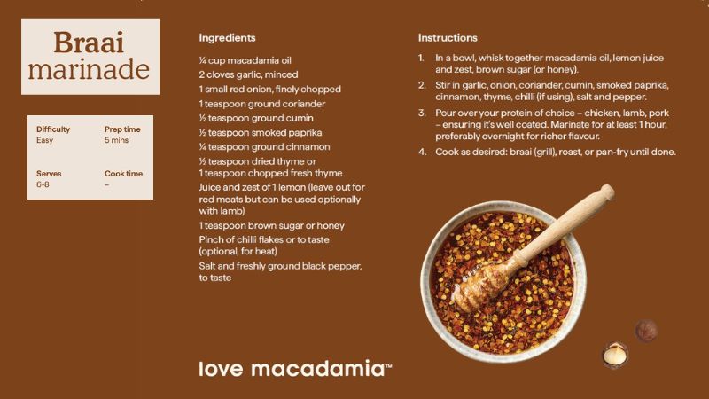 Macadamia-infused braai marinade