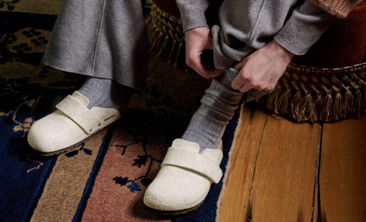 Birkenstock winter Loma Felt Shearling Oyster